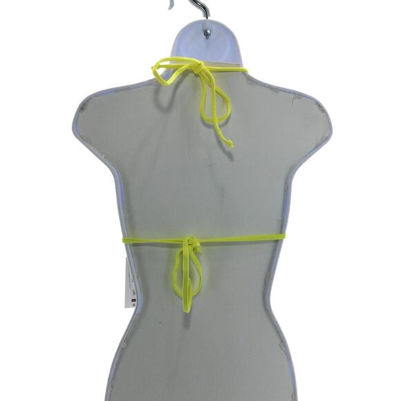 No Boundaries Yellow Basic Halter Tie Neck and Back Swim Top Size Medium - Picture 12 of 12